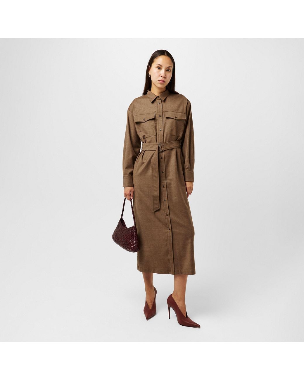 Weekend by Maxmara Brown Stemma Long Maxi Dress