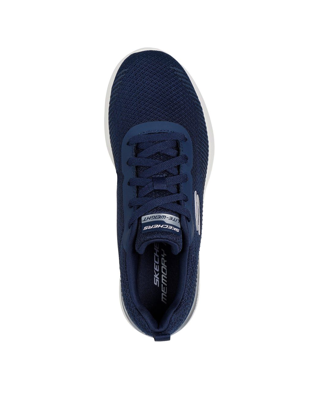 Skechers Blue 3D Print Mesh Lace-Up W Memory Foa Slip On Trainers
