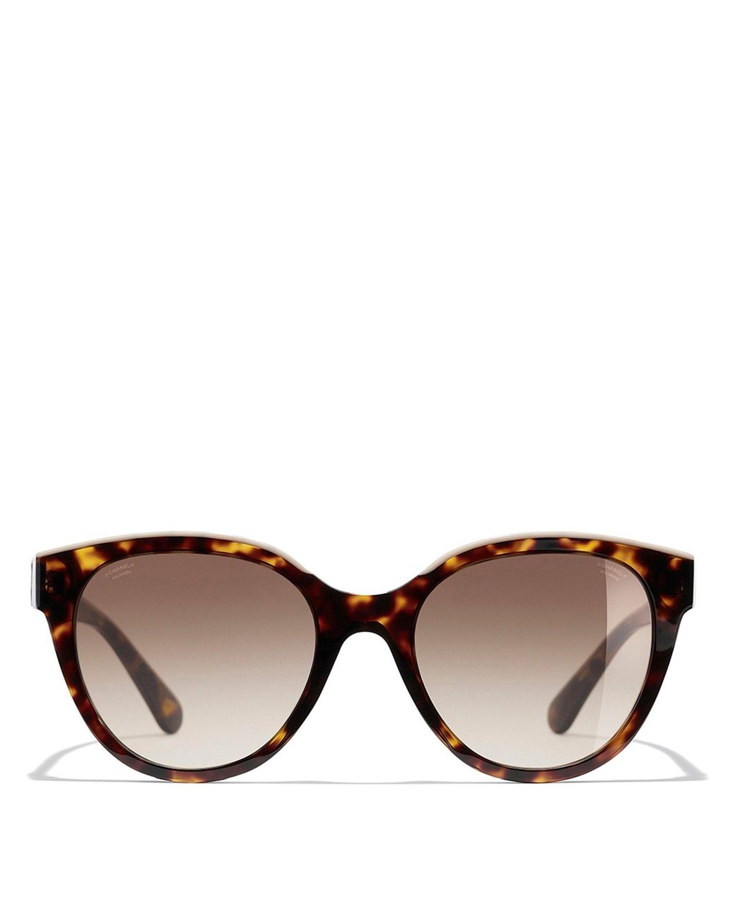 Chanel Brown Round Havana Cc Sunglas