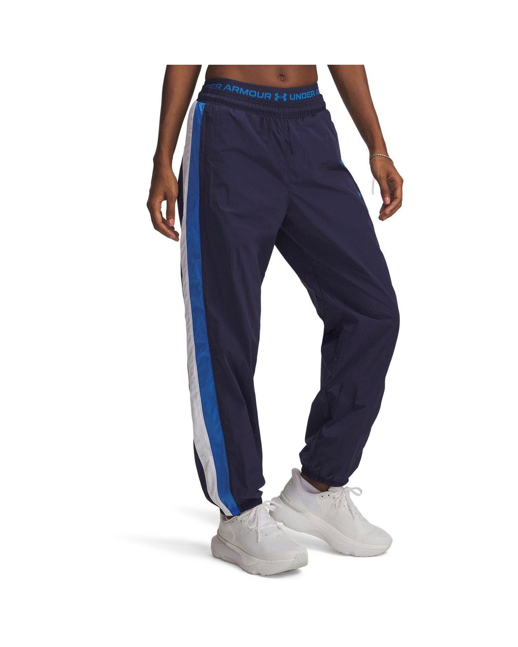 Under Armour Blue Icon Crinkle Tracksuit Bottoms