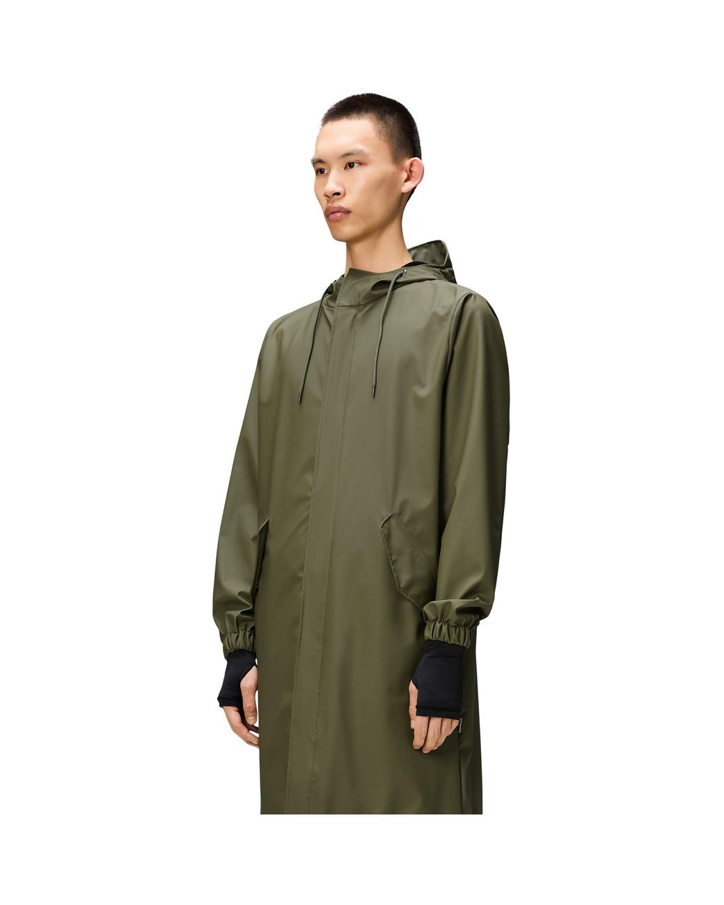 Rains Green Fishtail Waterproof Rain Parka