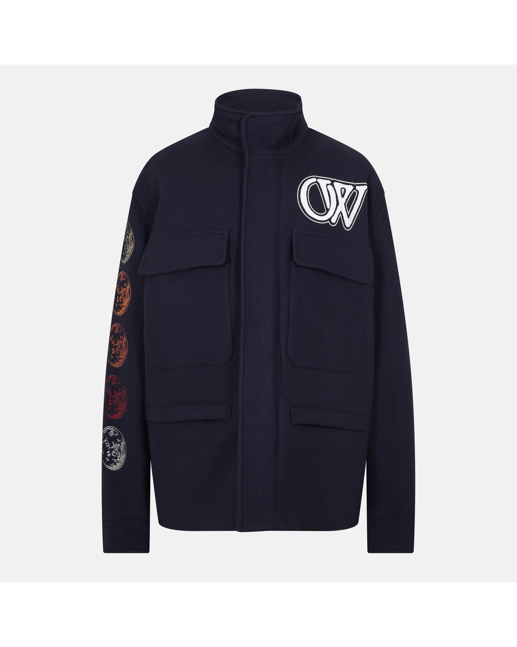 Off-White c/o Virgil Abloh Blue Quilted Short Puffer Jacket for men