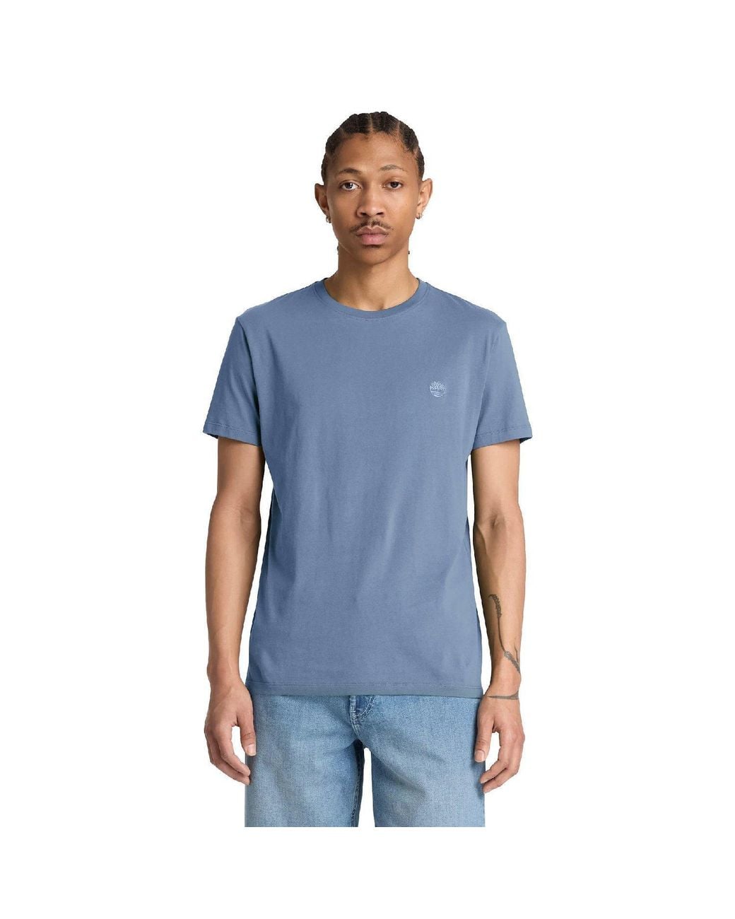 Timberland Blue Oyster River Logo T- Shirt for men