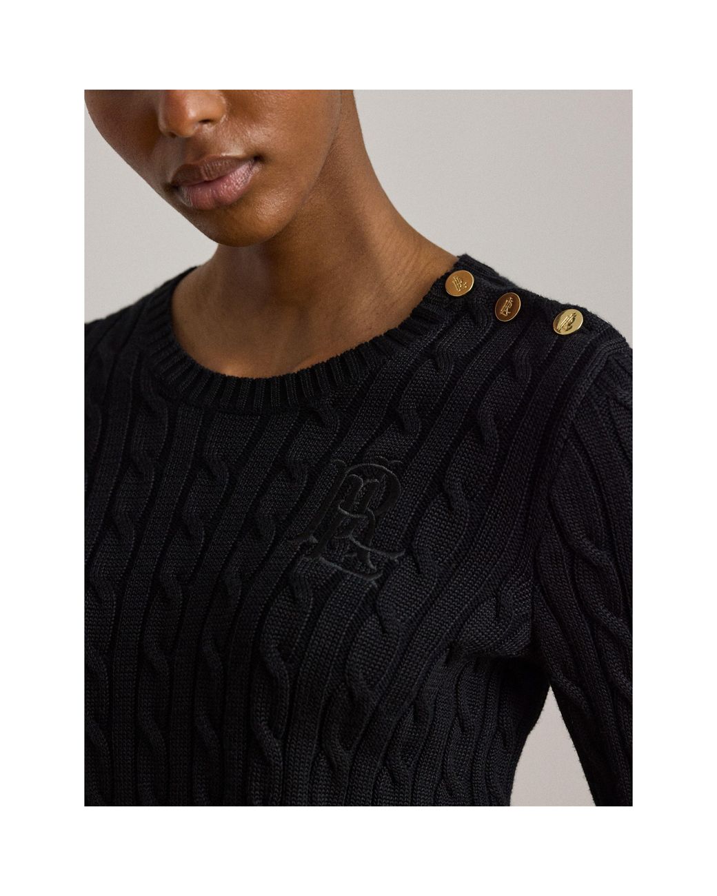 Ralph Lauren Black Cable Knit Jumper