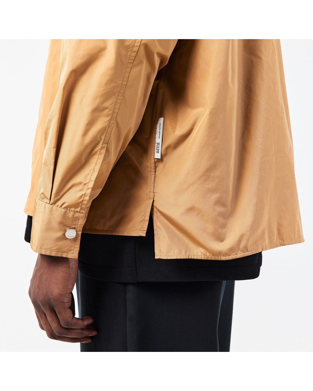 AMI Natural Plain Long-Sleeve Shirt for men