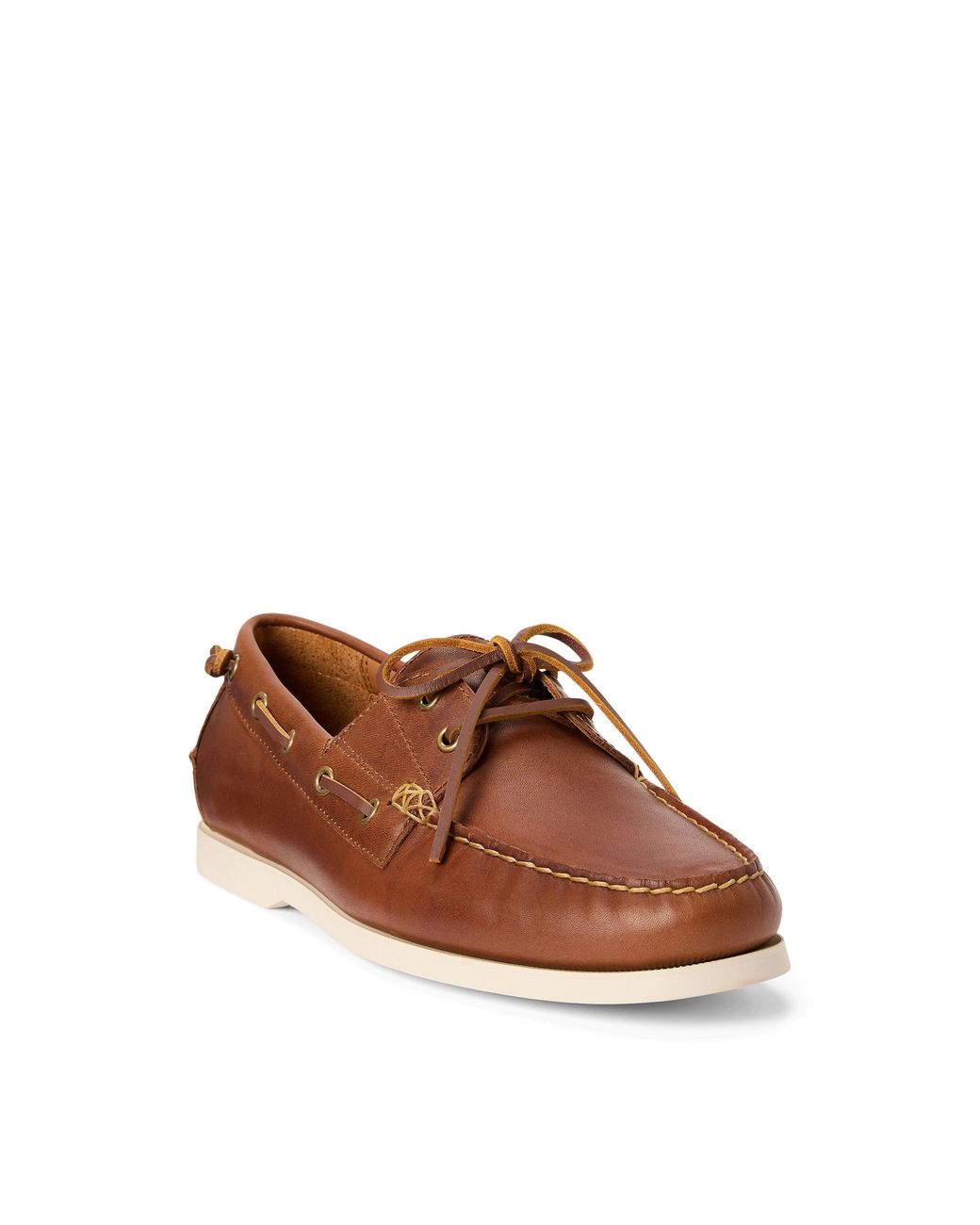 Polo Ralph Lauren Brown Merton Leather Boat Shoes for men