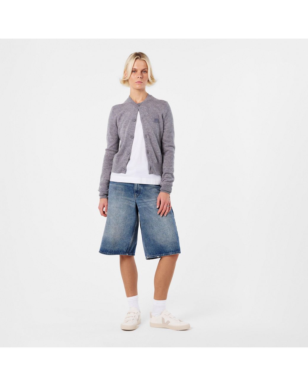 Veja White Recife Leather Velcro Court Trainers