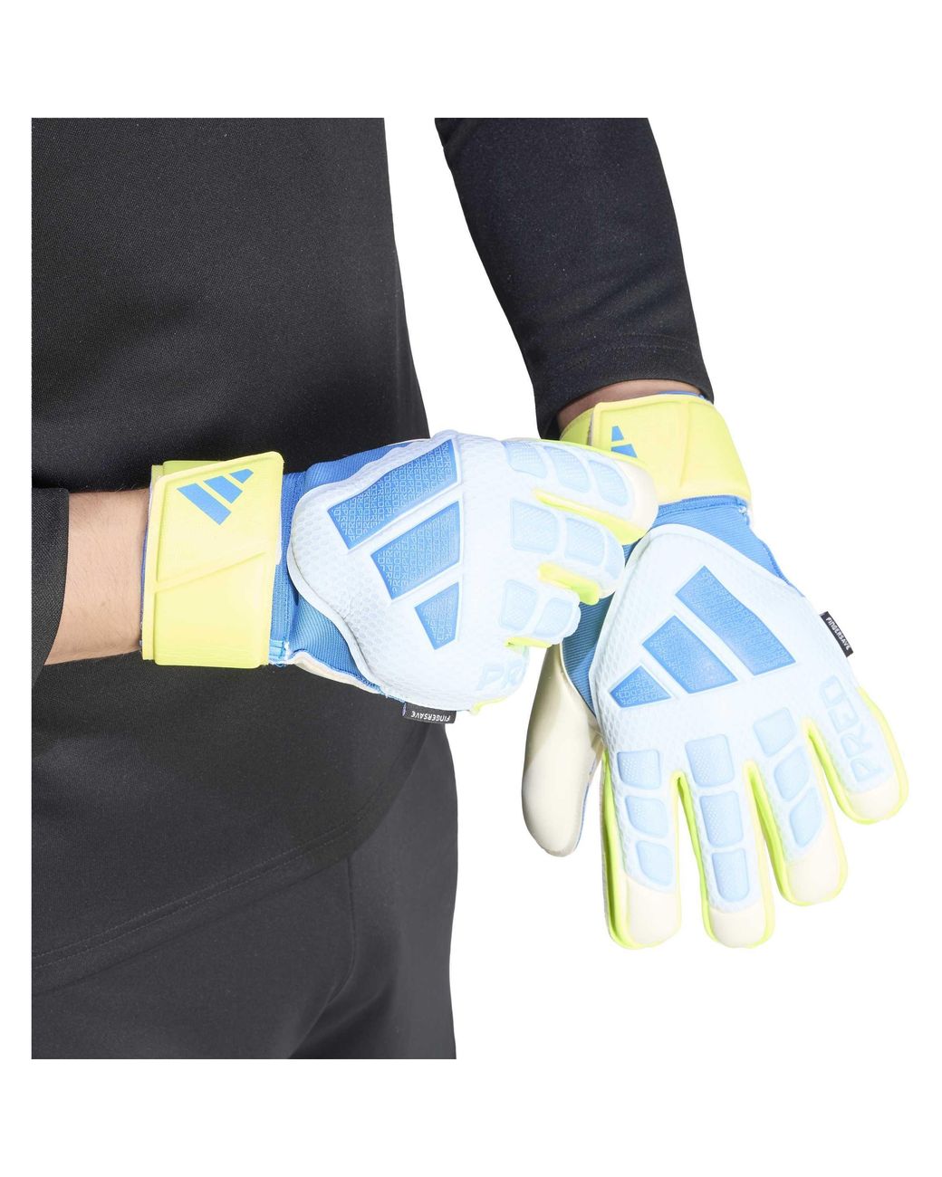 Adidas White Predator Match Fingersave Goalkeeper Gloves Adults