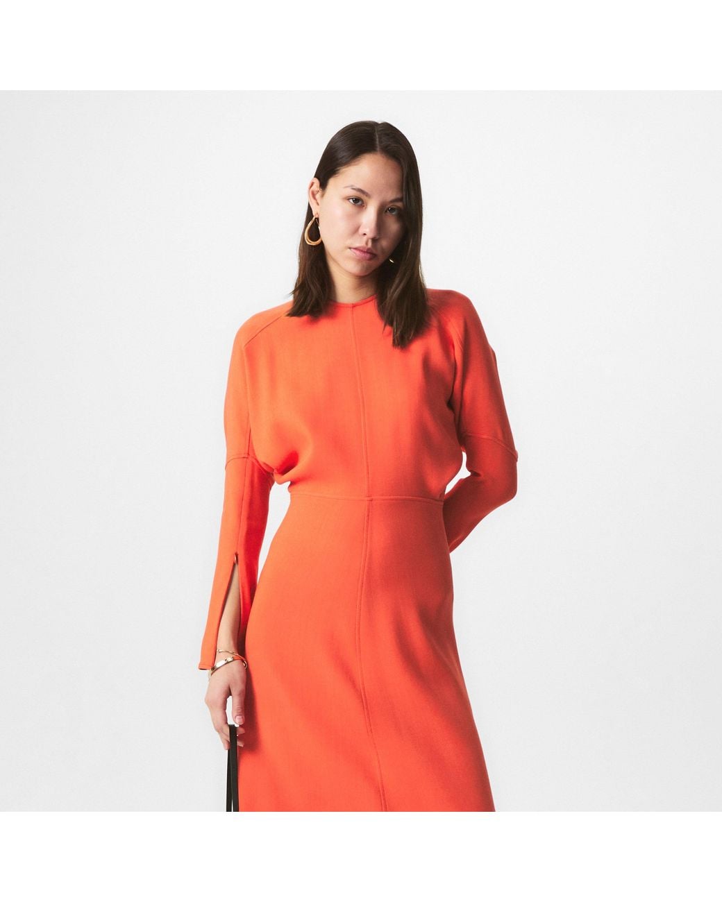 Victoria Beckham Red Dolman Midi Dress