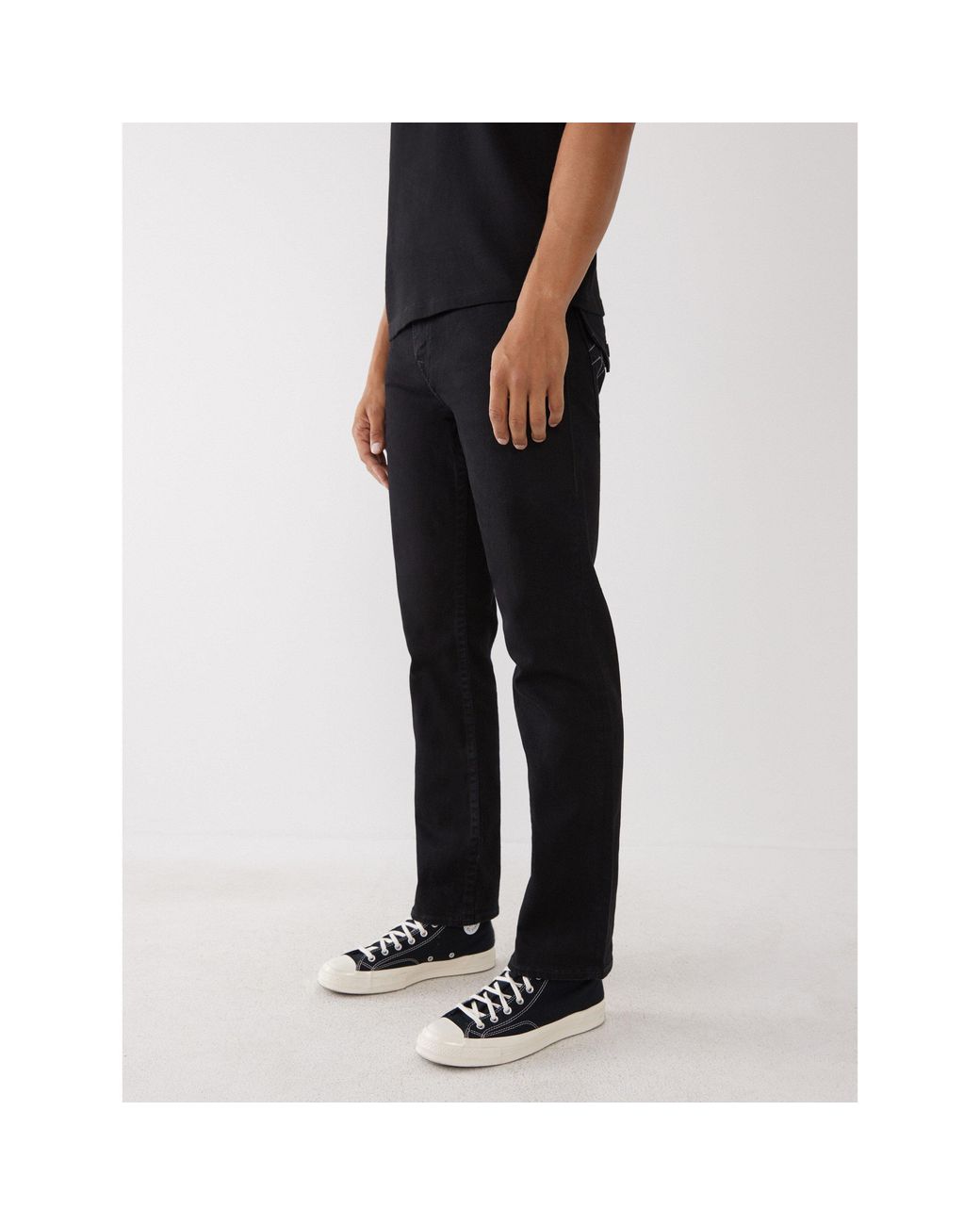 True Religion Black Straight Leg Jeans for men