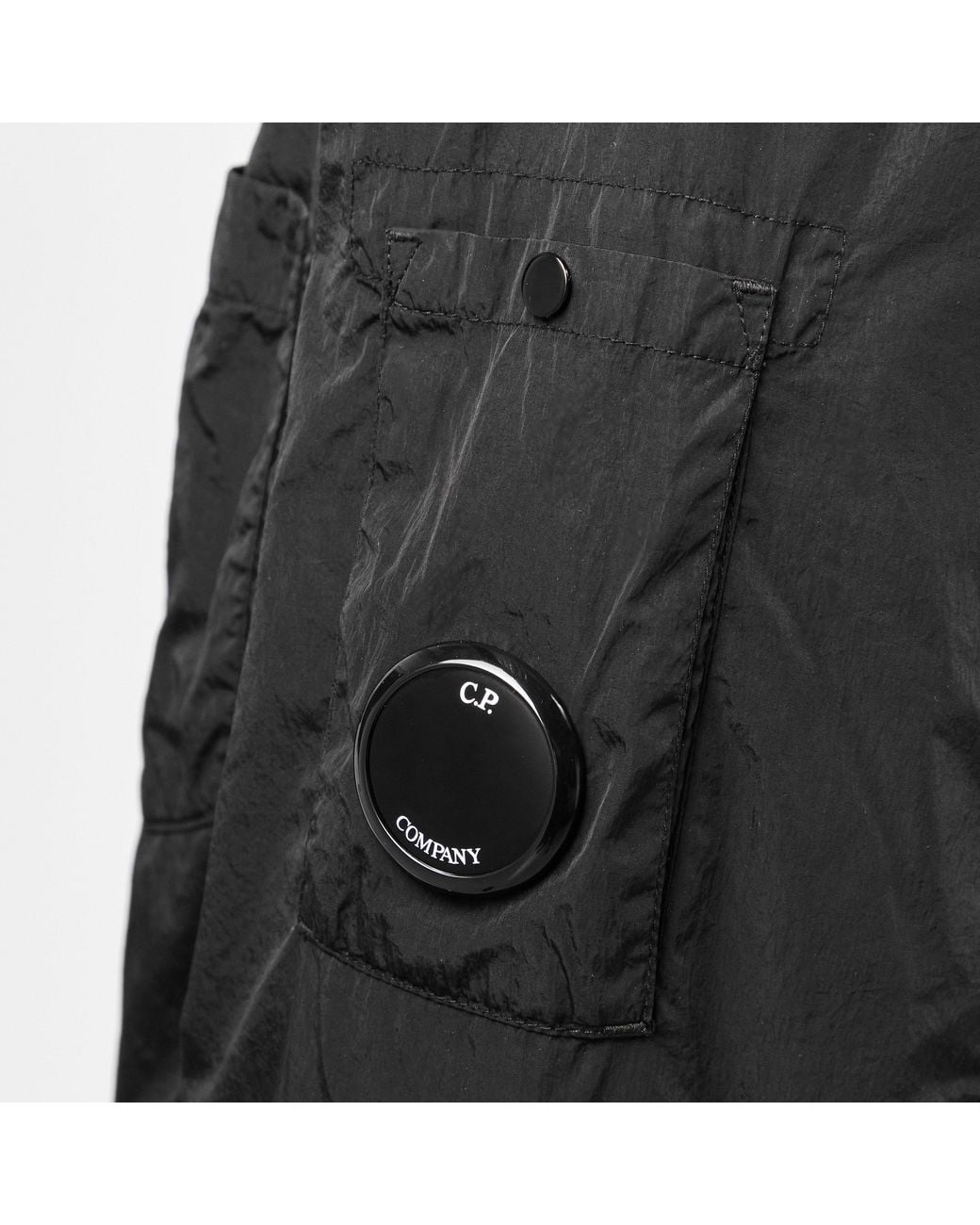 C P Company Black Quilted Padded Overshirt for men