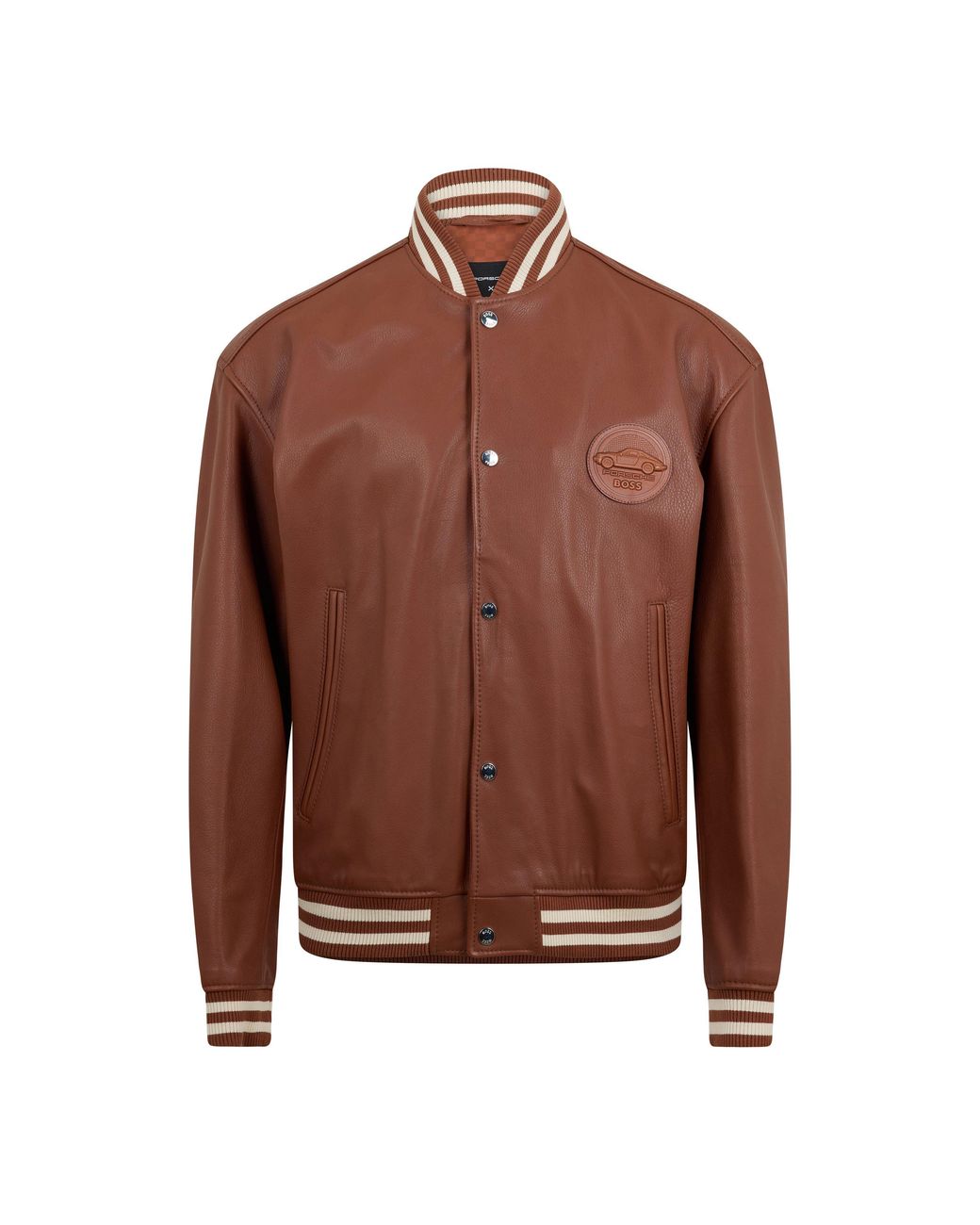 Boss Brown Morlops Leather Jacket for men