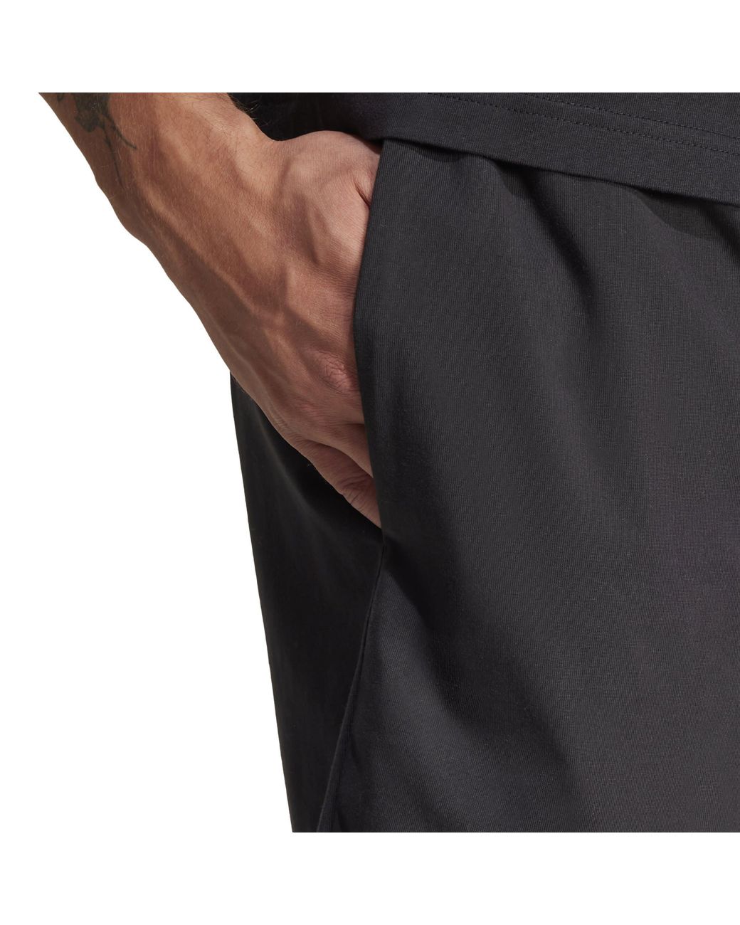 Adidas Black Essentials Linear Single Jersey Shorts for men