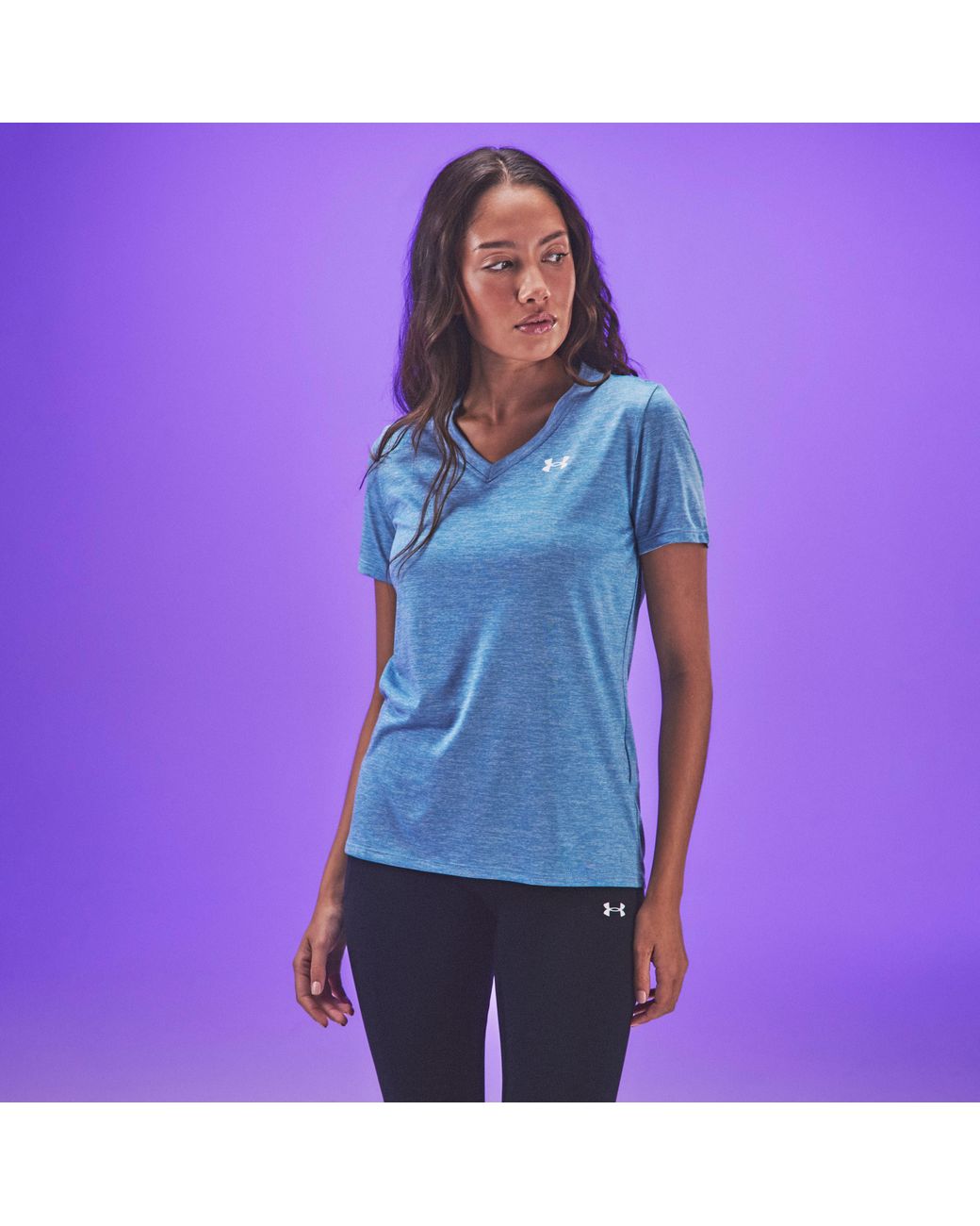 Under Armour Blue Tech Twist V-Neck Short Sleeve