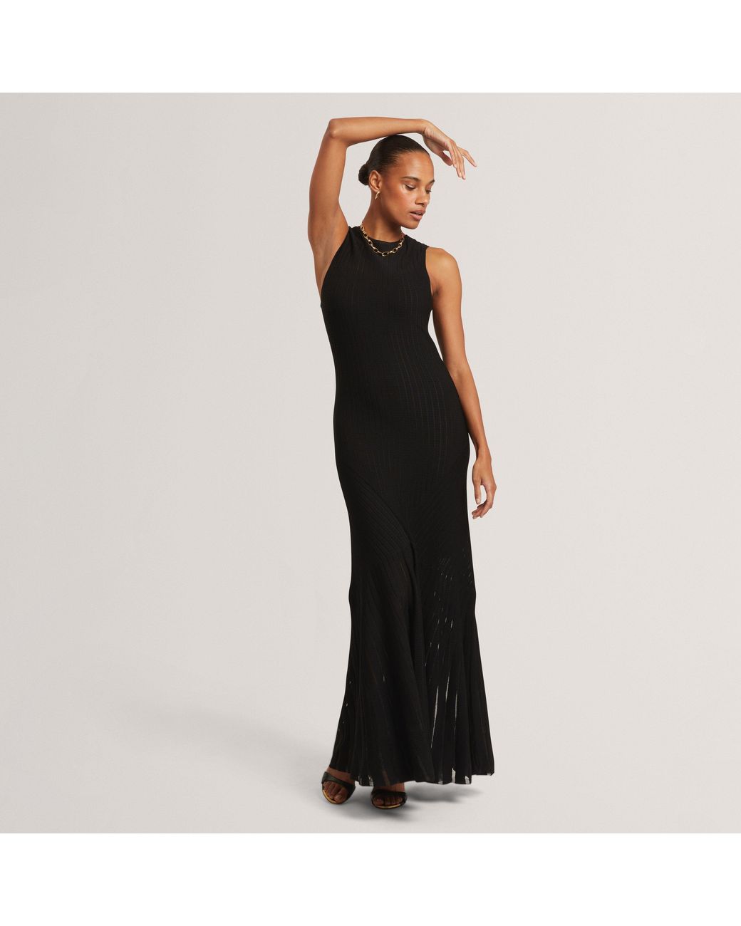 Ted Baker Black Knitted Midi Dress