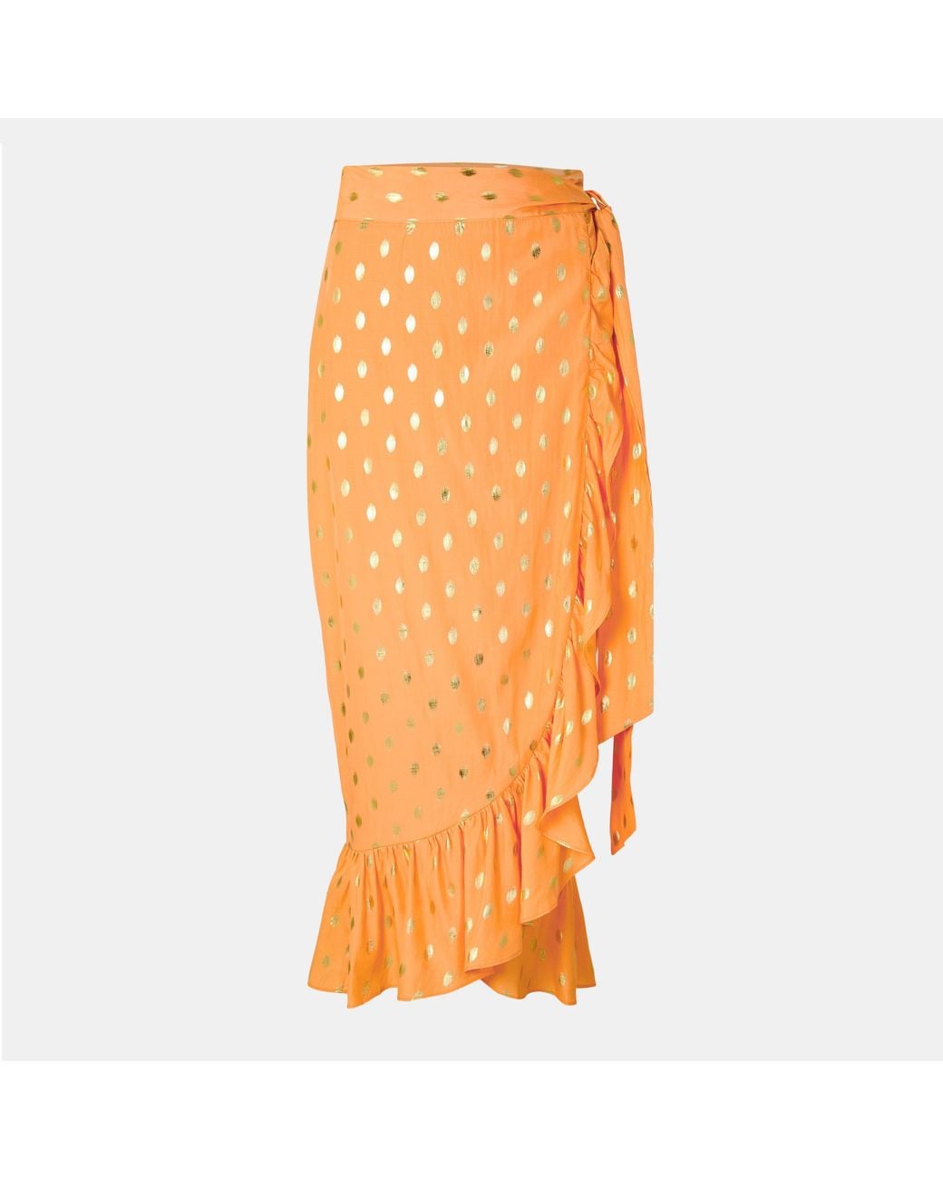 Never Fully Dressed Orange Fleck Jaspre Textured Wrap Skirt