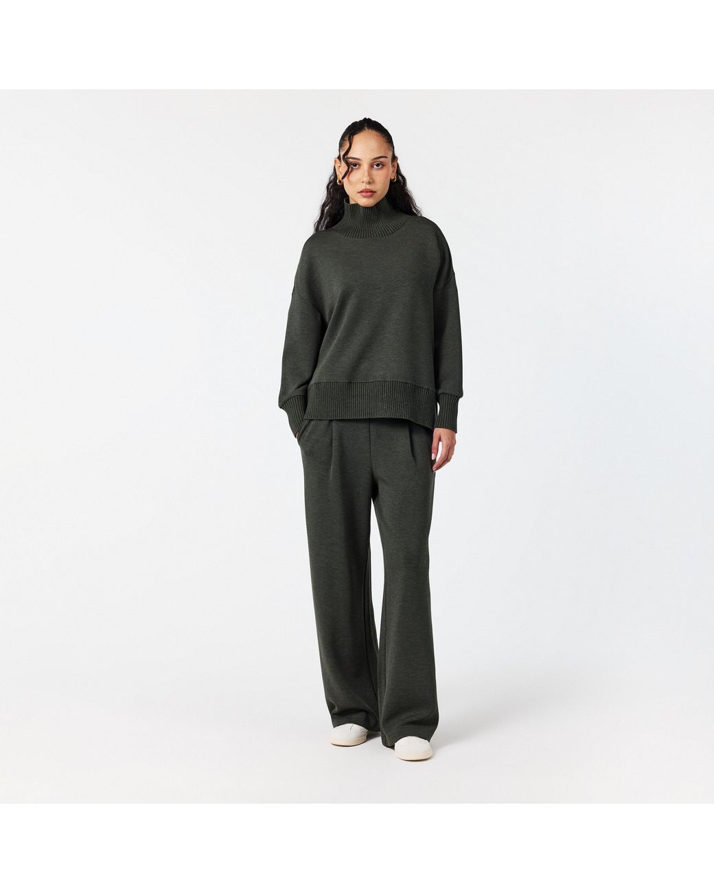 Varley Gray Wide Open Hem Fleece Joggers