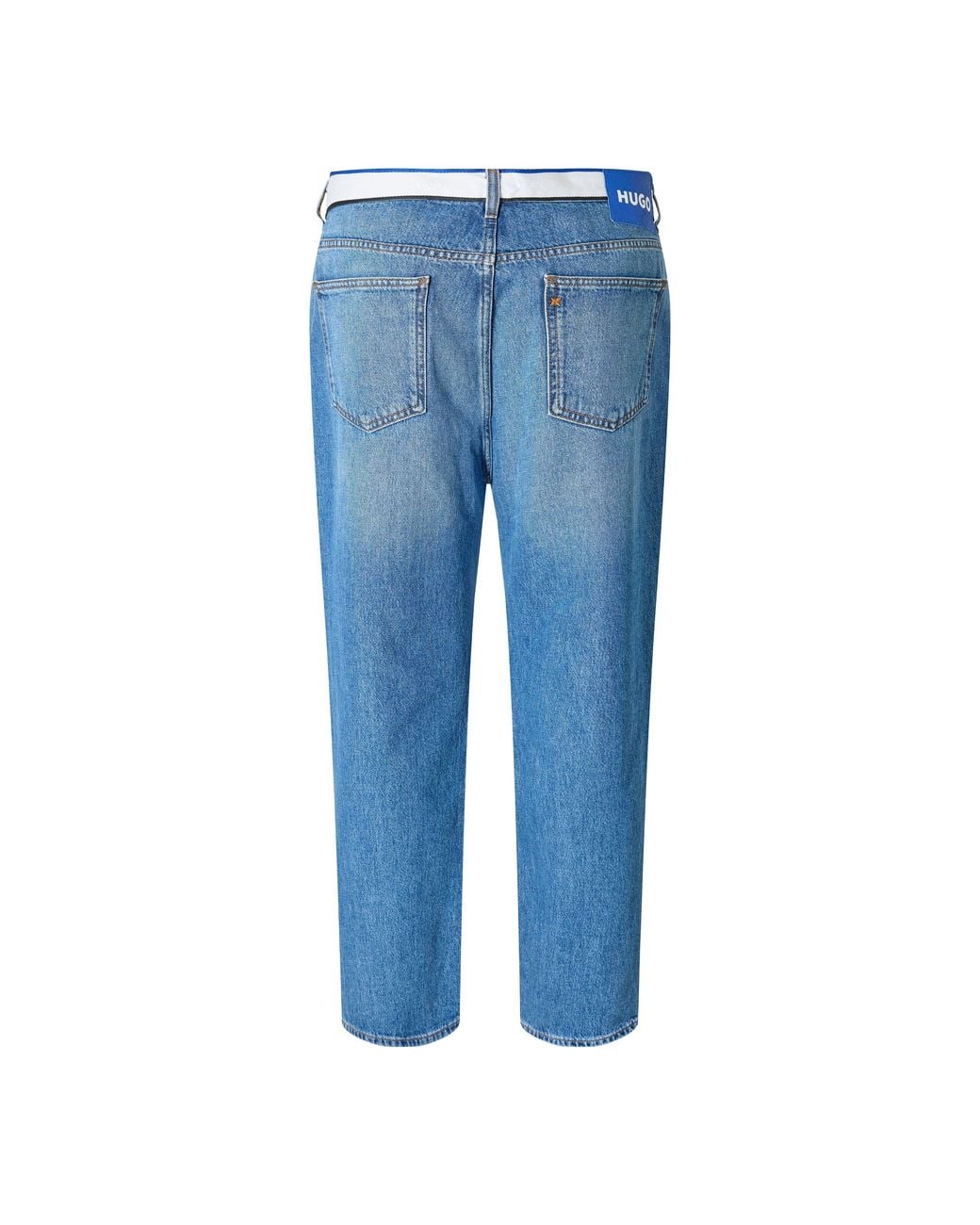 HUGO Blue Nate/Tape Wide Leg Jeans for men