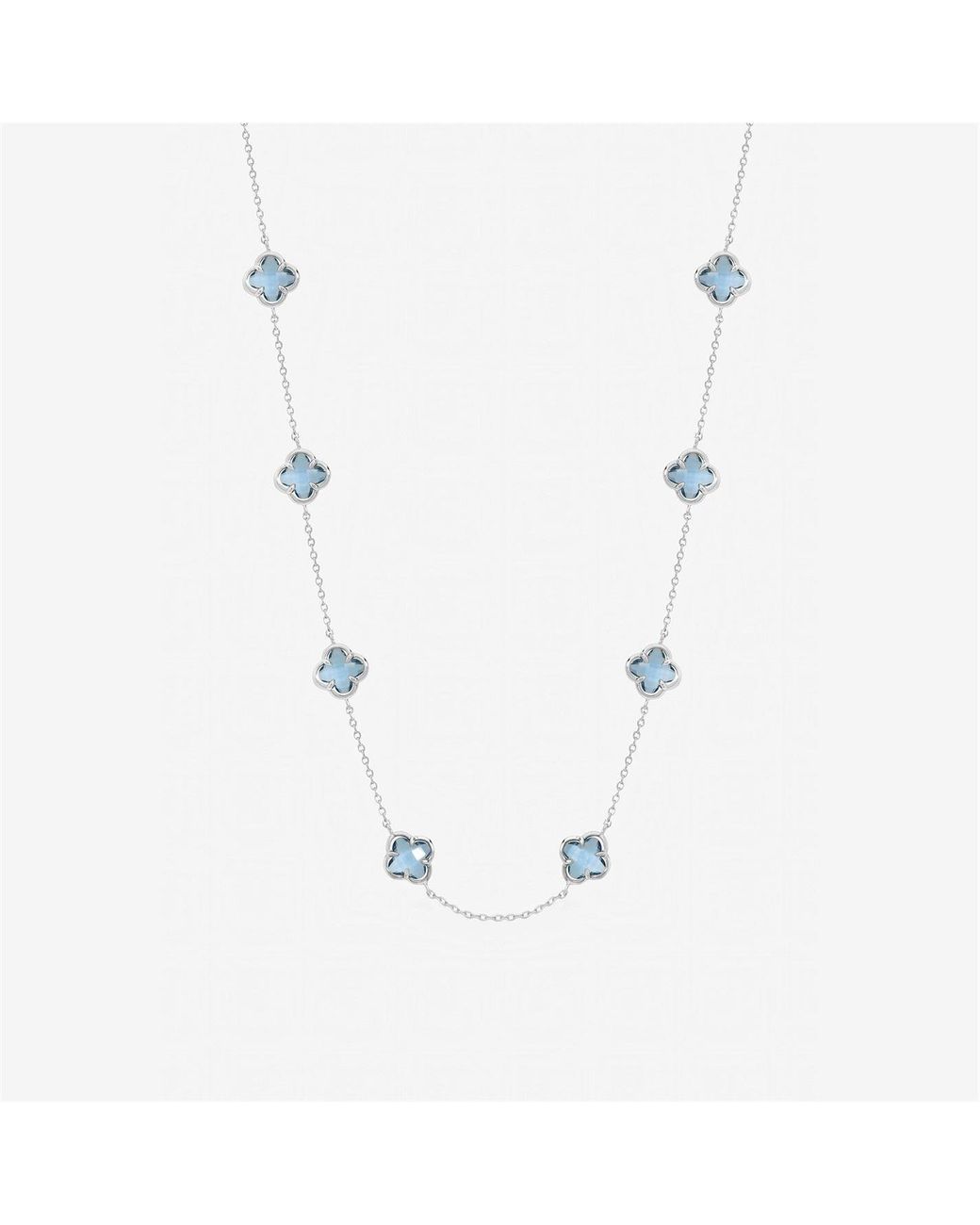 Inicio Blue Light Sapphire Clover Necklace