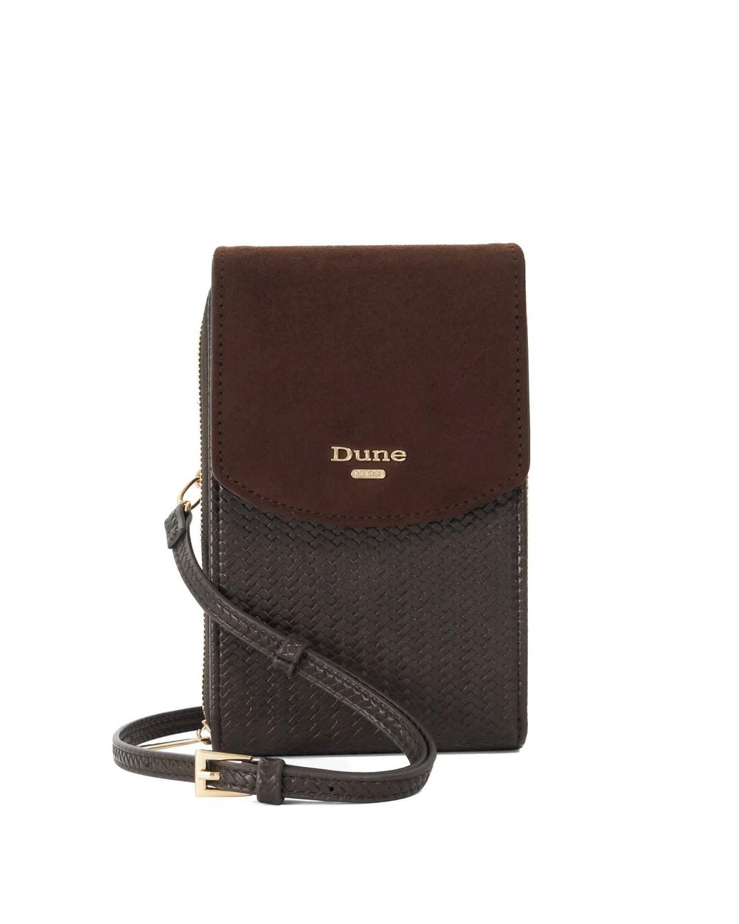 Dune Brown Sunrised Faux Leather Phone Bag