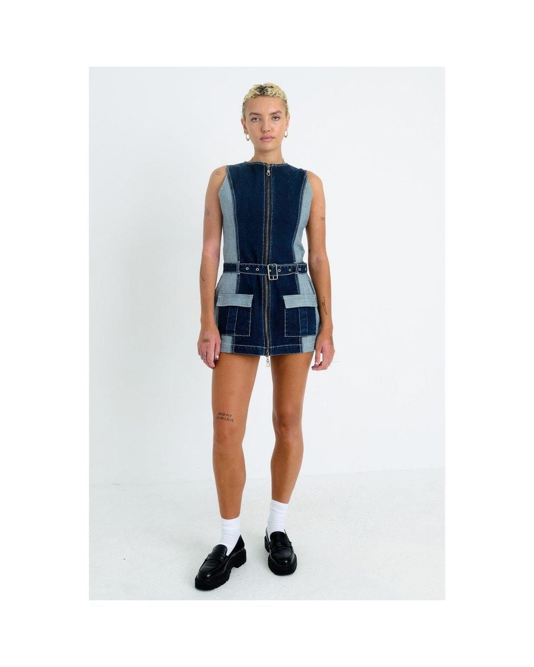 The Ragged Priest Blue Hose Mini Dress