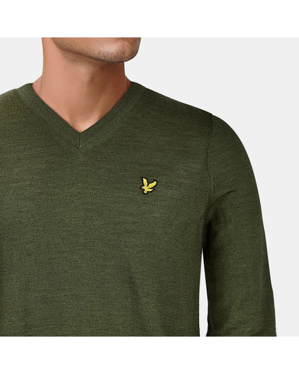 Lyle & Scott Green Golf V Neck Jumper for men