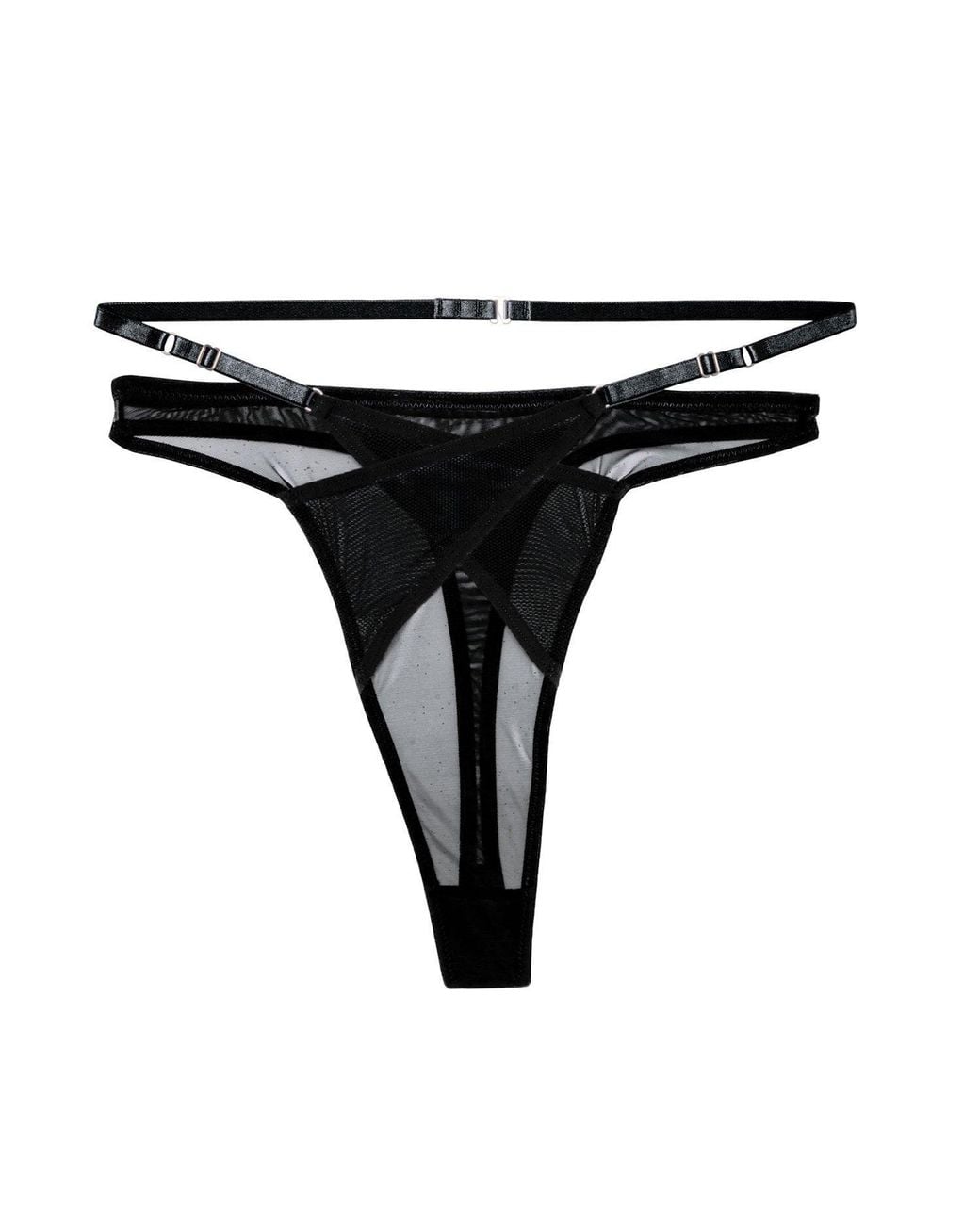 Playful Promises Black Eddie Crossover Thong