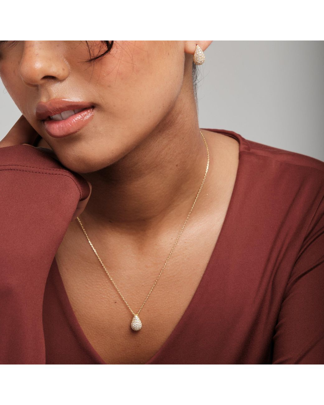 Inicio Blue Plated Cubic Zirconia Teardrop Set