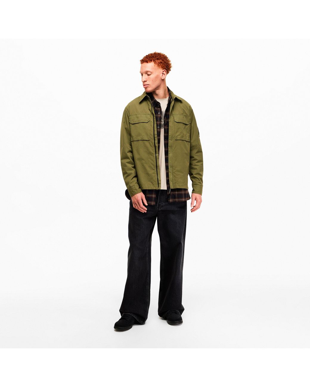 C P Company Green Gabard Overshirt for men