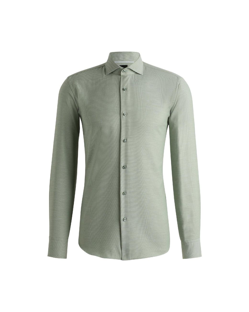 Boss Gray H Joe Spread Long Sleeve Oxford Shirt for men