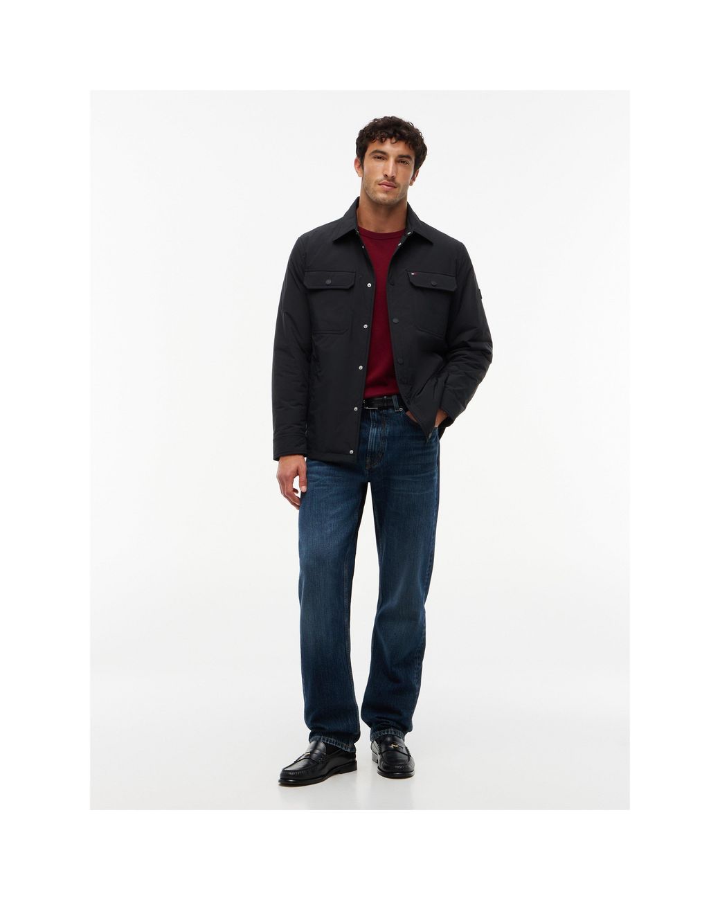 Tommy Hilfiger Blue Packable Lightweight Long-Sleeve Overshirt for men