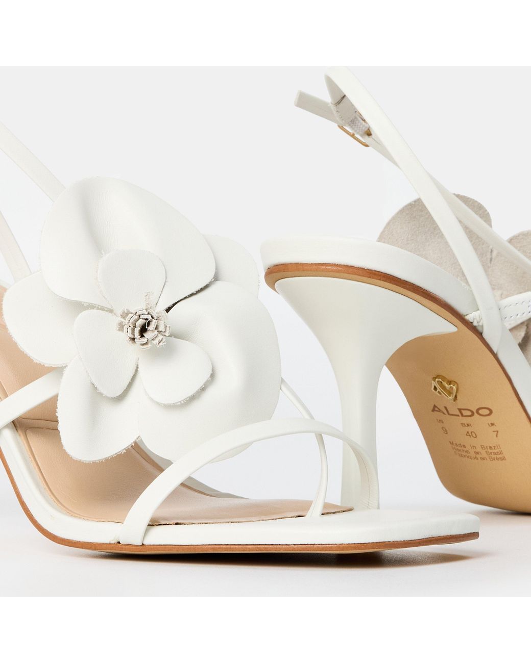 ALDO White Sandflower Heeled Sandals