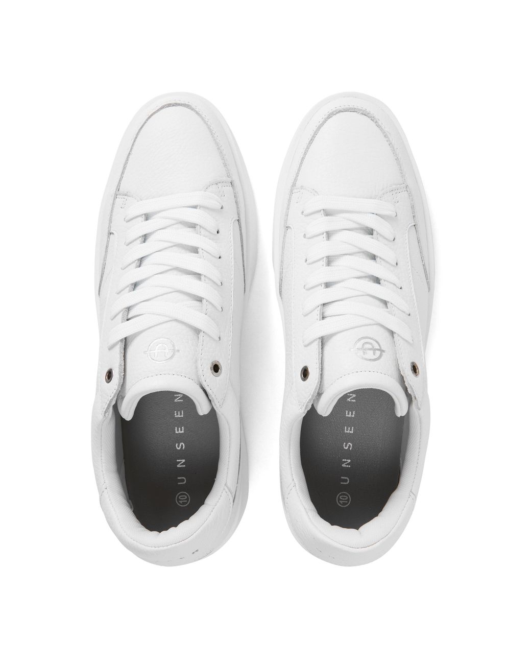 Unseen White Helier Tum Low-Top Trainers for men