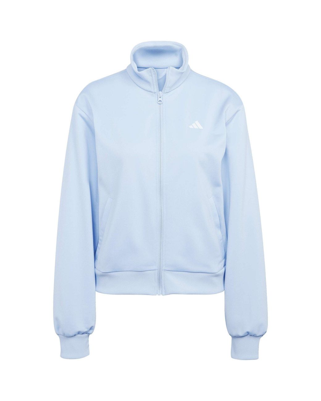 Adidas Blue Feelcozy Long-Sleeve Zip-Collar T-Shirt