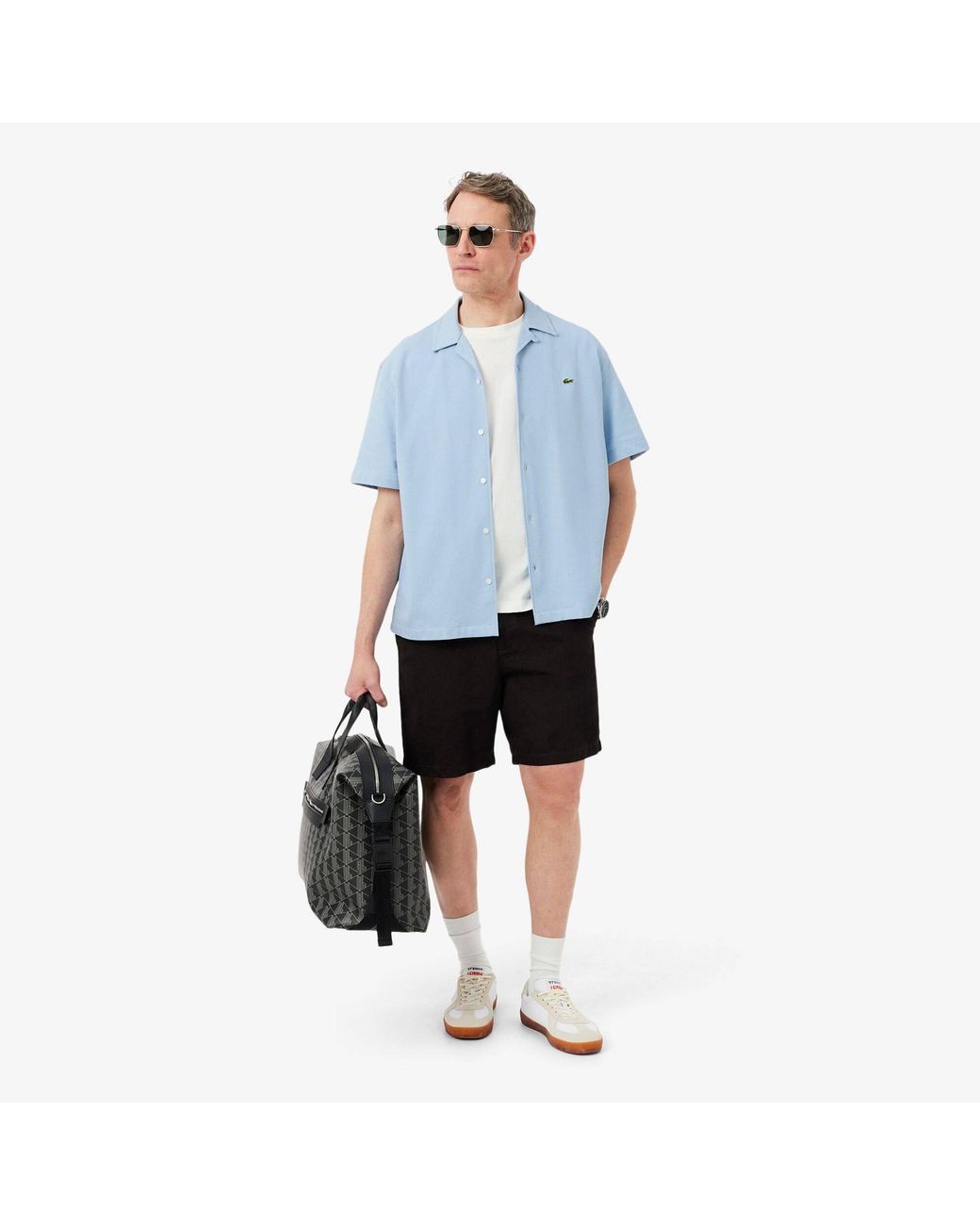 Lacoste Blue Short Sleeve Plain Shirt for men