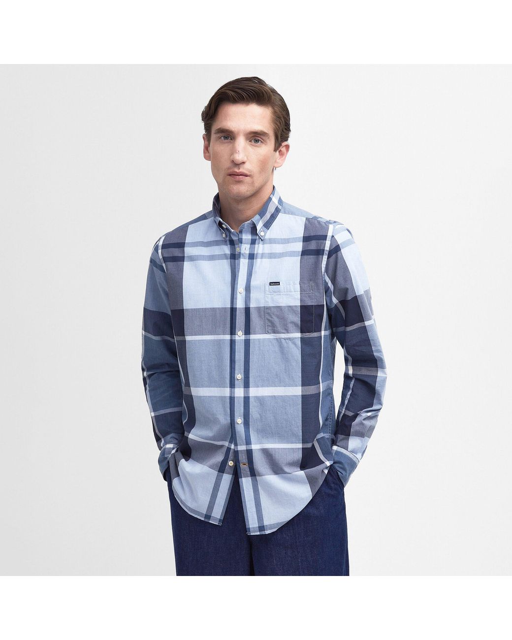 Barbour Blue Tailored Fit Harris Shirt for men