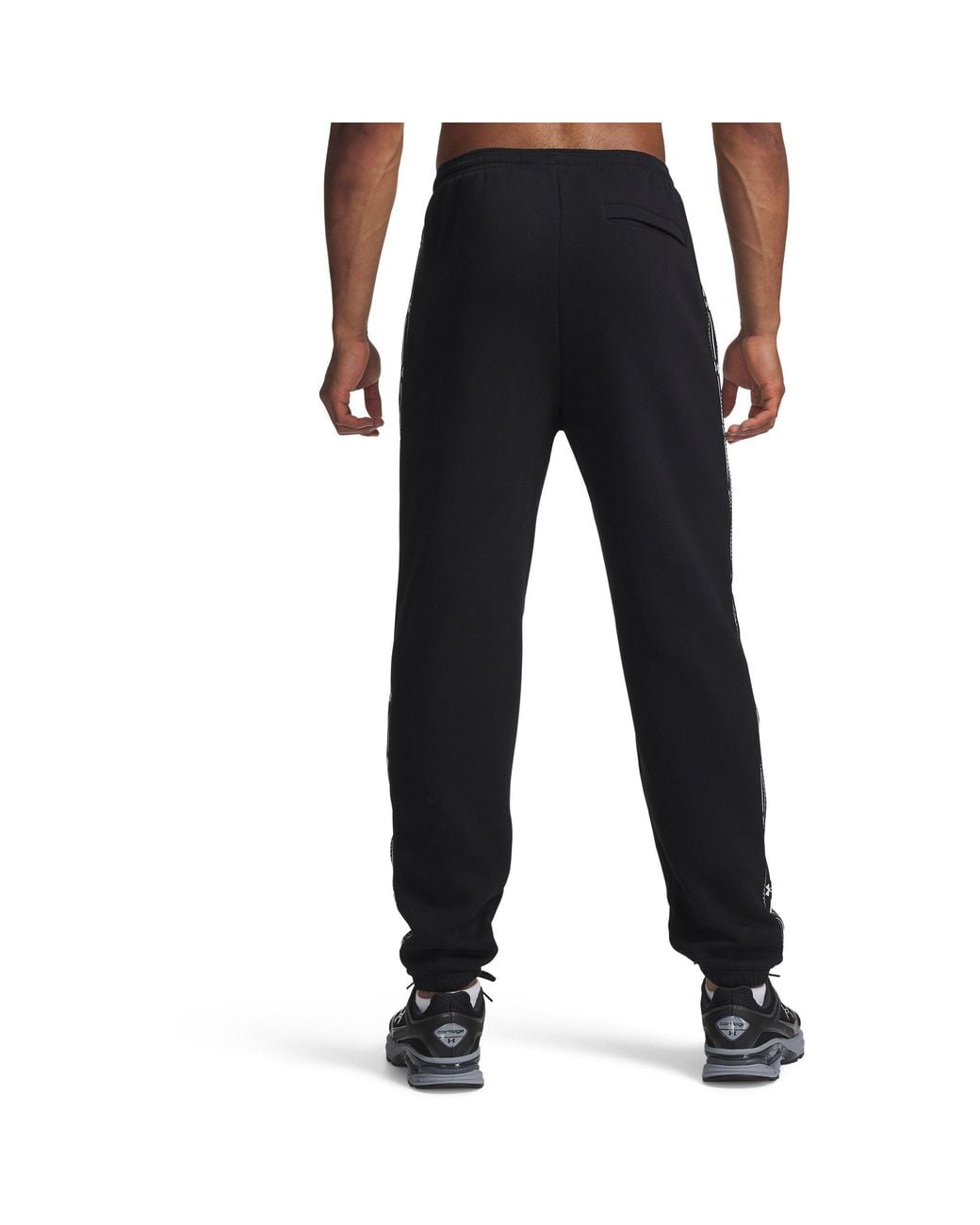 Under Armour Black Icon Taping Closed Hem Fleece Joggers for men