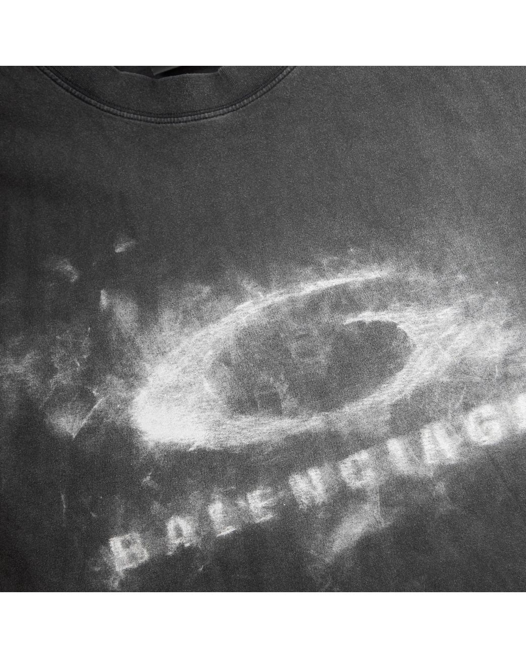 Balenciaga Black Bal Washed Logo T-Shirt for men