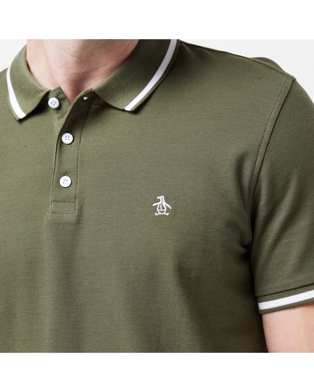 Original Penguin Green Op Tipped Polo Shirt for men