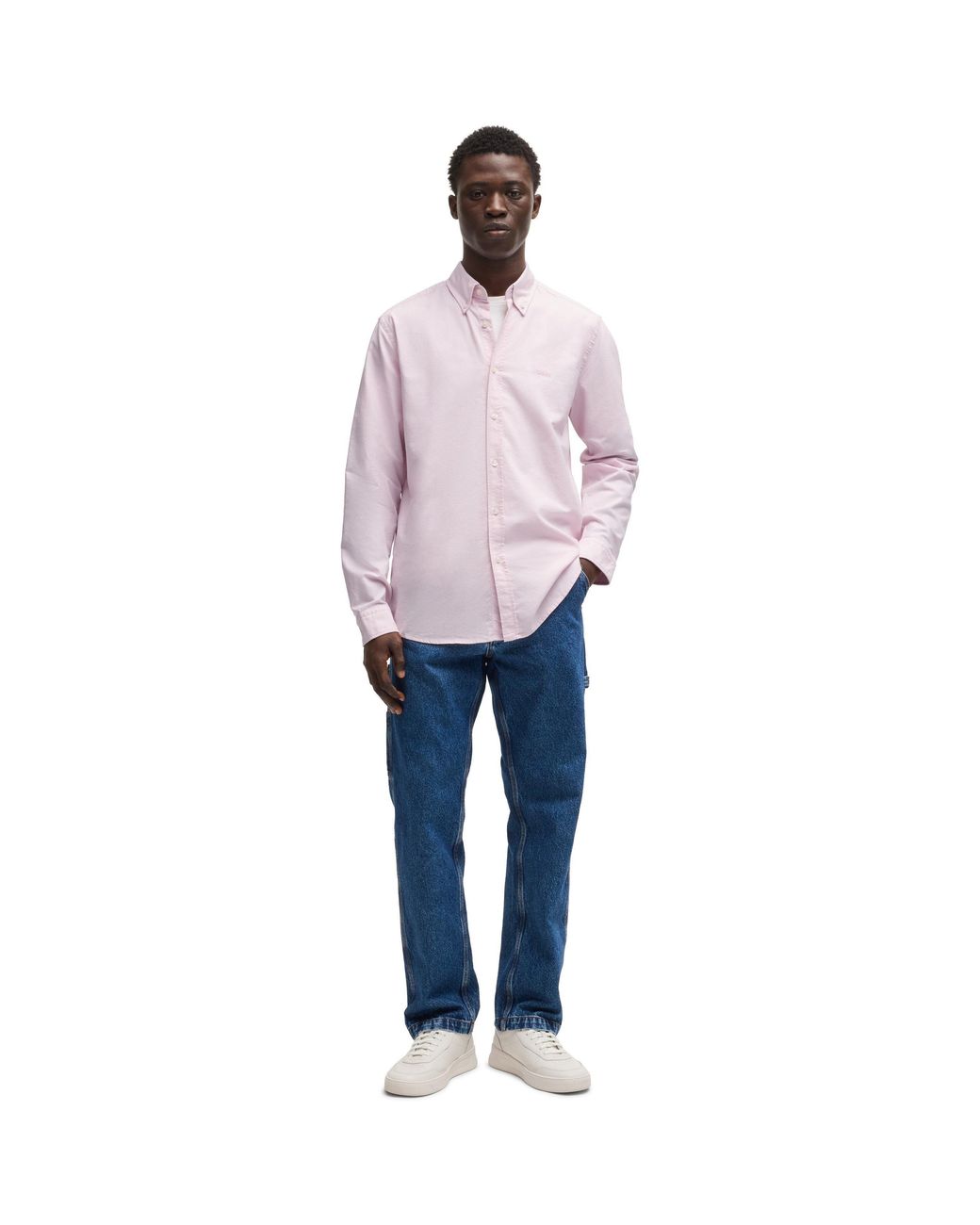 Boss Purple Rickert Oxford Shirt, Classic Style for men