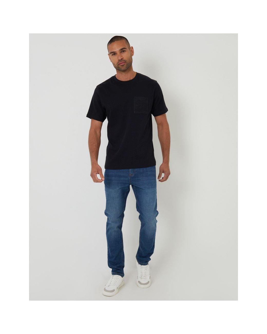 Threadbare Black Havana Regular Fit T-Shirt for men
