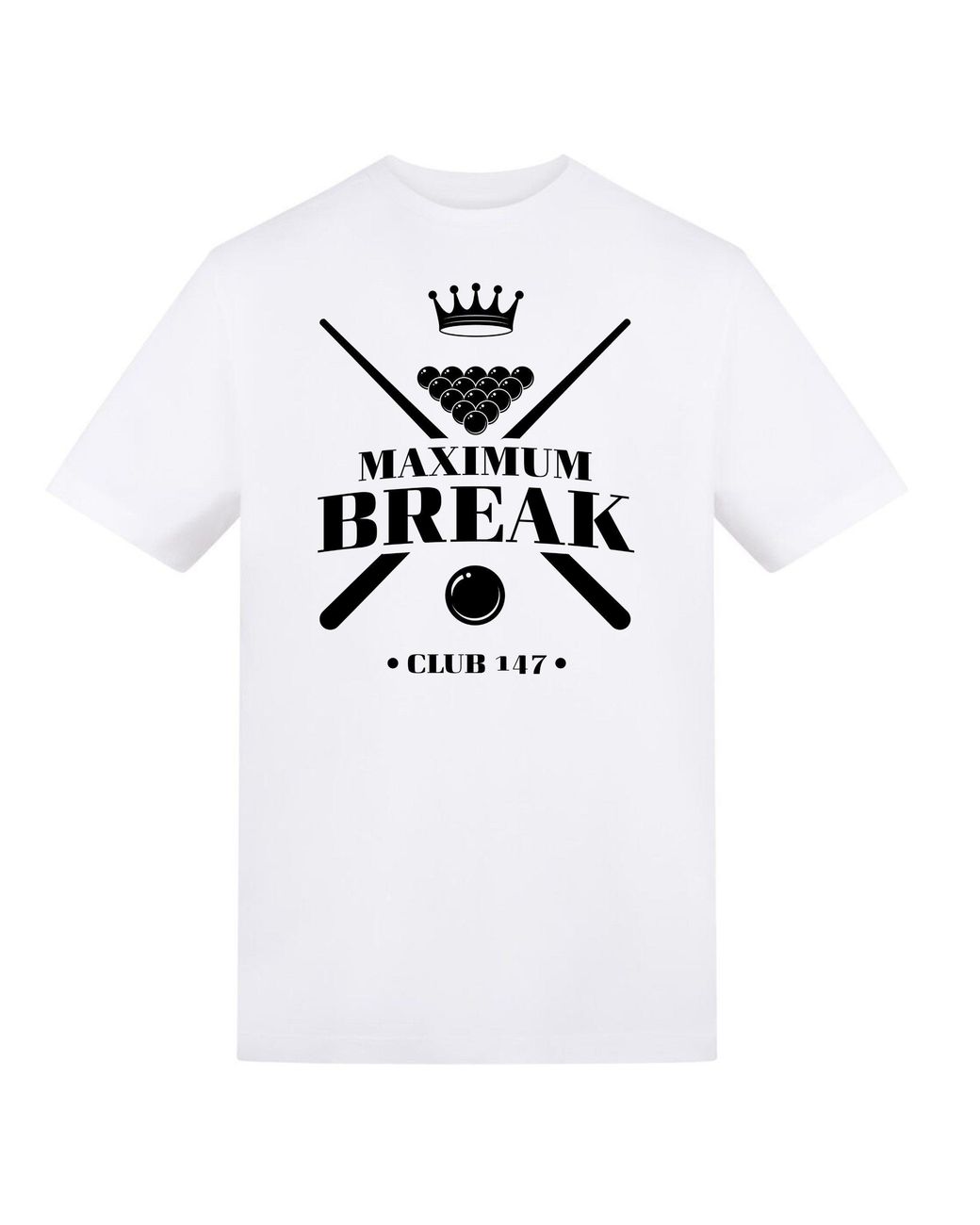 AWD White Adults Printed Snooker Tee