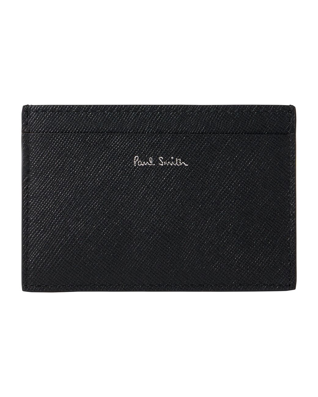 Paul Smith Black Leather Printed Card Holder for men