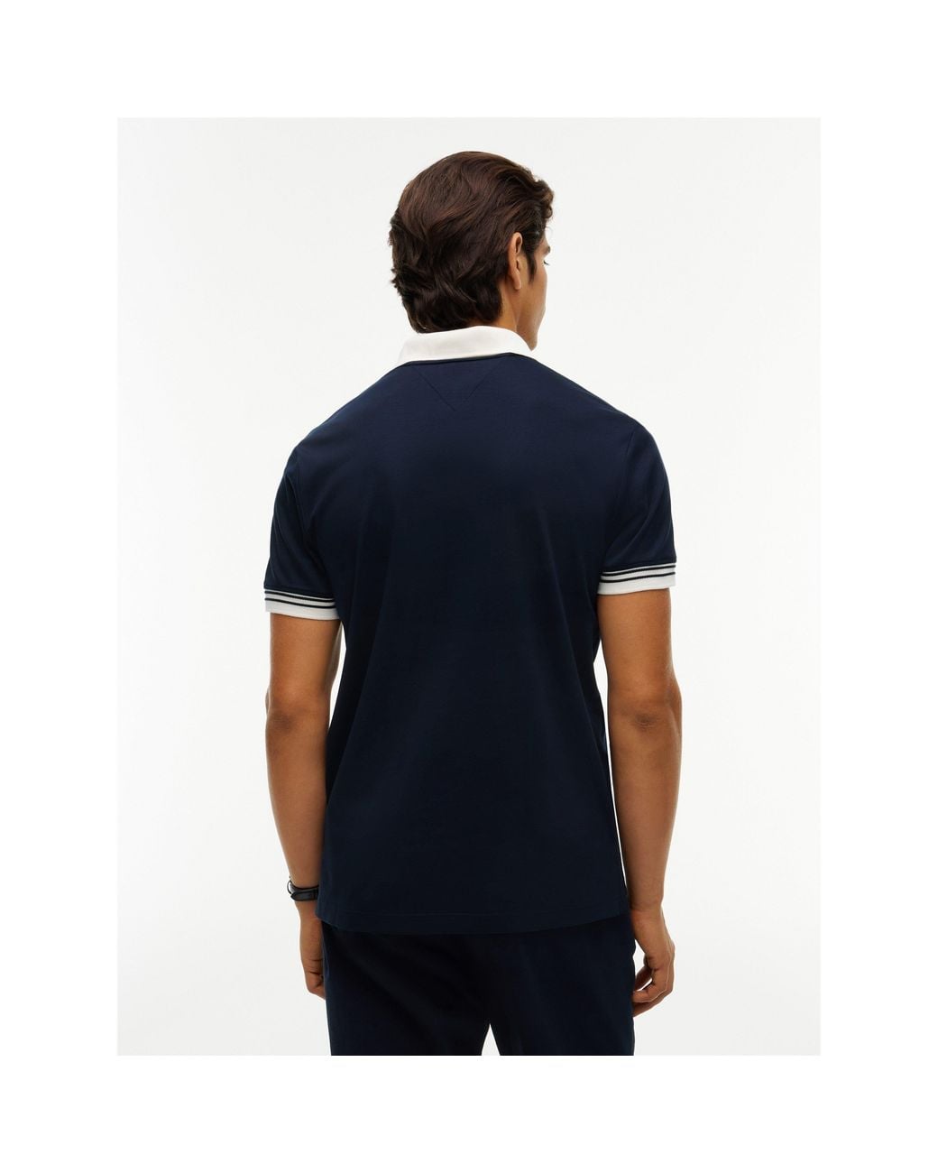 Tommy Hilfiger Blue Placket Cotton Short-Sleeve Polo for men