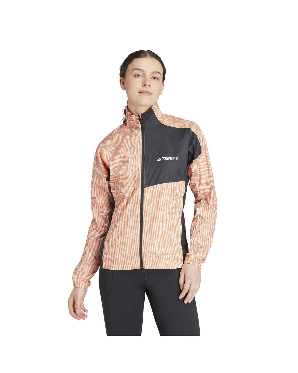 Adidas White Trail Wind Performance Running Jacket