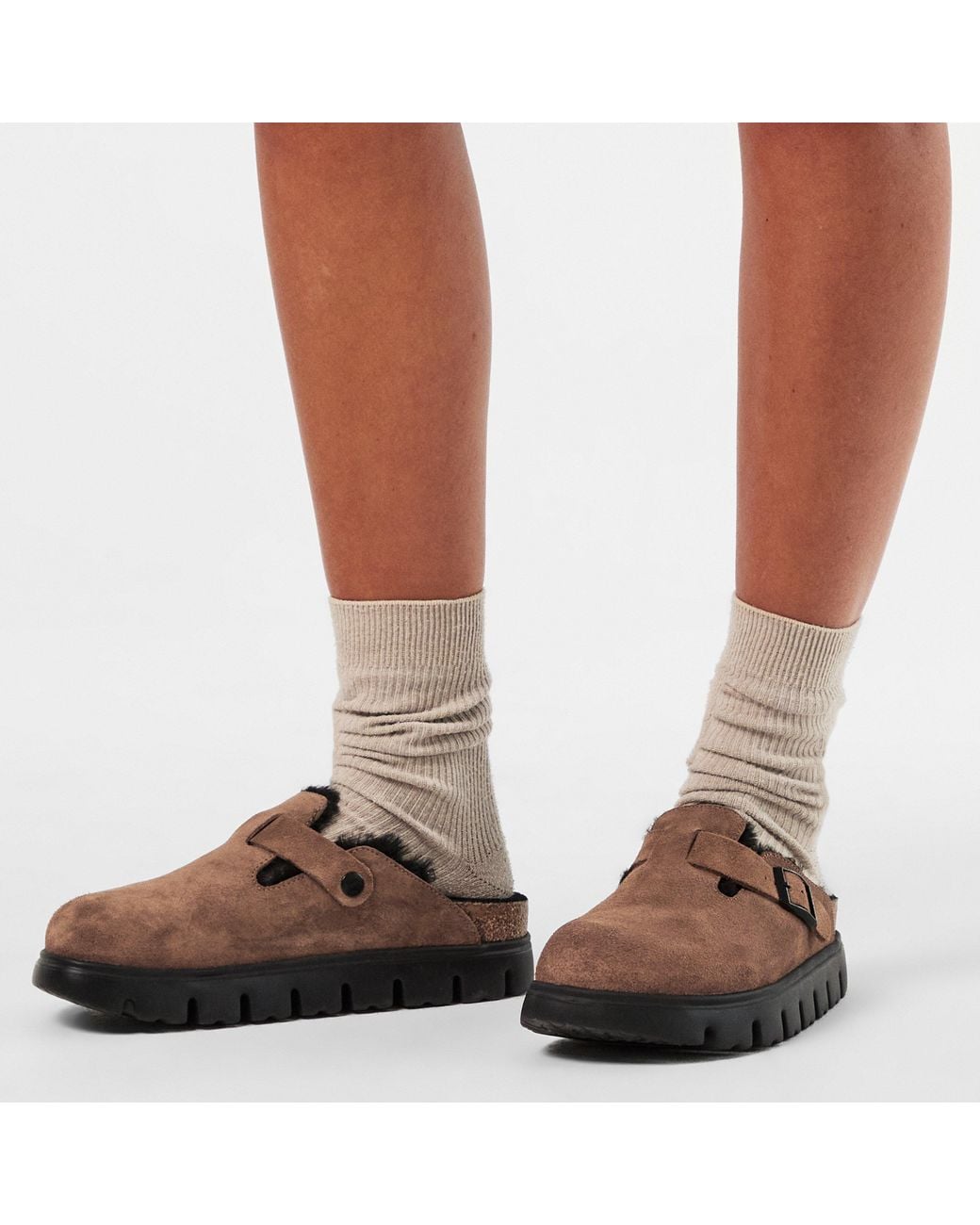 Birkenstock Brown Boston Chunky Supportive Footbed Adjustable Clogs