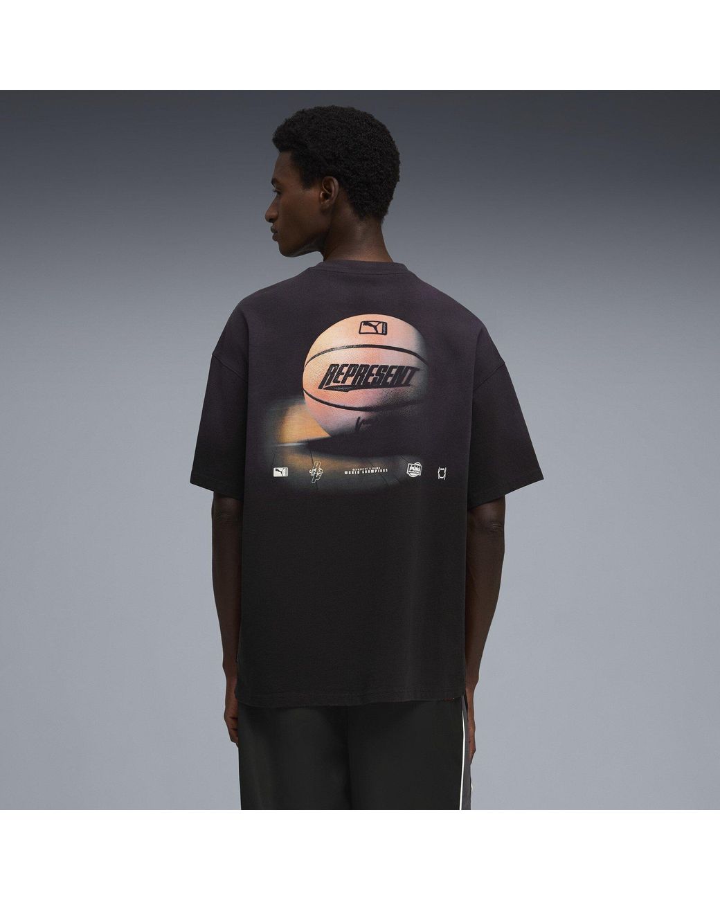 PUMA X REPRESENT Black Short Sleeve Oversized T-Shirt for men