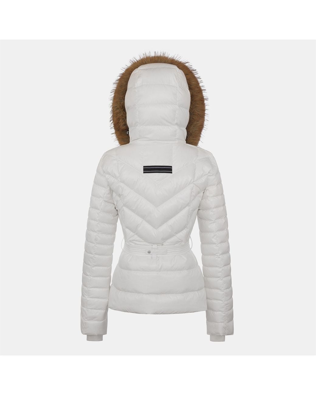 ARCTIC ARMY Gray Aurora Belted Hooded Long Sleeve Short Puffer Jacket