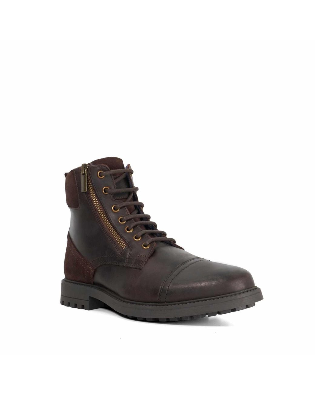 Dune Brown Cayden Leather Chukka Boots for men
