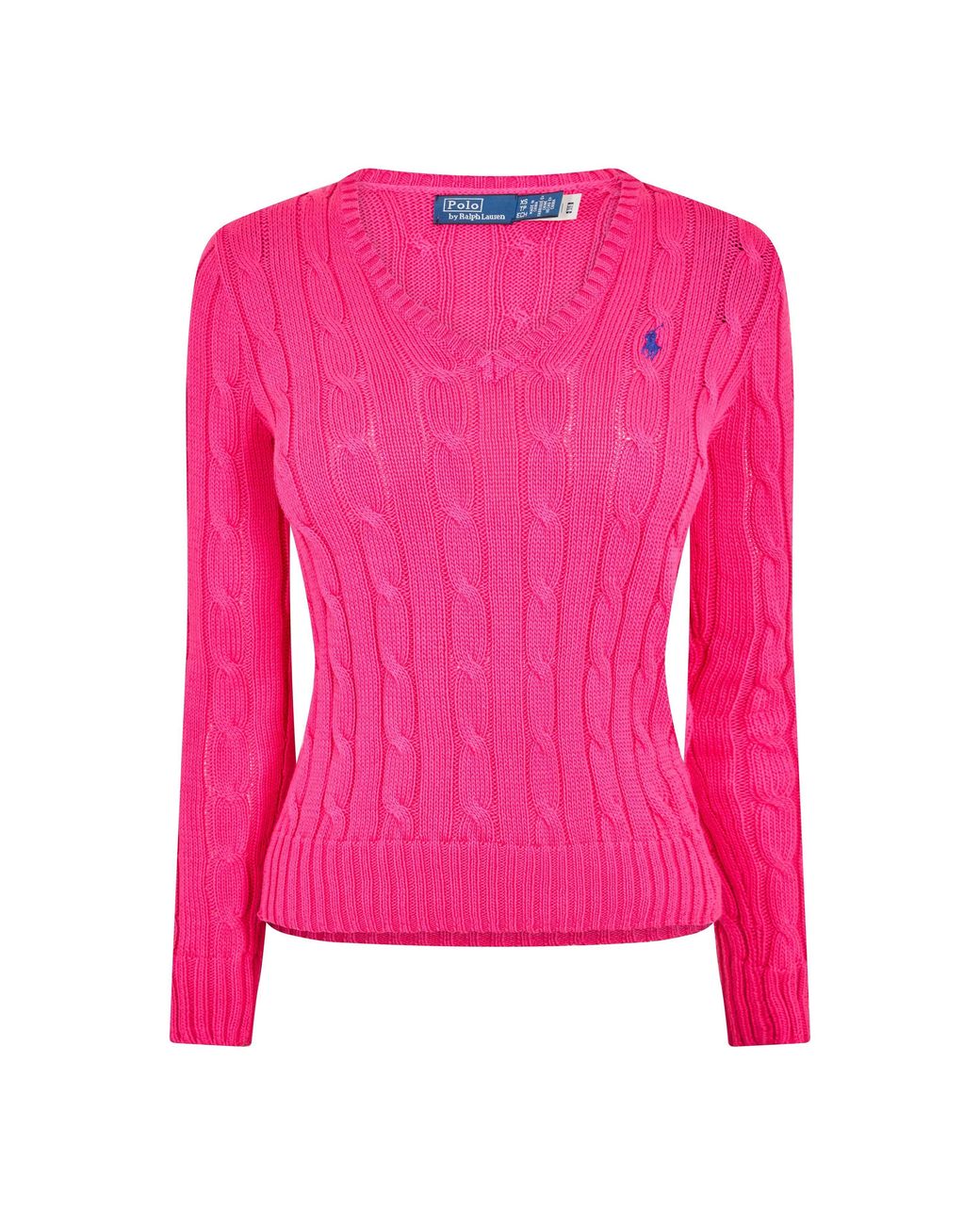 Polo Ralph Lauren Pink Cable-Knit V-Neck Jumper